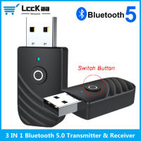 LccKaa 3 In 1บลูทูธ5.0รับส่งสัญญาณเสียง2 In 1 USB คอมพิวเตอร์ทีวีอะแดปเตอร์รถเอาท์พุทคู่สำหรับลำโพงหูฟัง