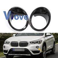 Carbon Fiber 2Pcs Front Fog Light Cover Trim for BMW X5 F15 2014-2018