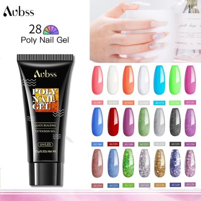 15ML Glitter Poly Nail Extension Gel Professional Uv Nail Builder Polish Gel for Fast Building Fake Nails Polygels For Nail