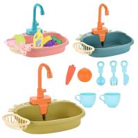 Kitchen Sink Play Set Sink Kitchen Playset Toys Reusable Play Kitchen Toy Accessories Pretend Role Play Kitchen Toys for Boys Girls Kids Children economical