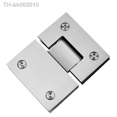 ✱◕❧ Heavy Duty 180 Degree Glass Door Hinge Clamp Wall Mounted Glass Shower Doors Hinge for 8-12mm Glass Stainless Steel Brushed