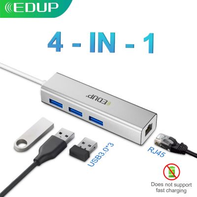 USB EDUP 3.0ตัวแยก USB HUB USB Splitter 3พอร์ต Type C ฮับ USB เพื่อ Rj45อะแดปเตอร์อีเทอร์เน็ต Gigabit สำหรับแล็ปท็อปแมคบุ๊คอุปกรณ์คอมพิวเตอร์ Feona