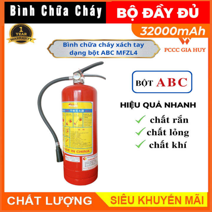 Bình chữa cháy xách tay dạng bột ABC 1Kg - 8kg MFZL1 - MFZL8 ,bình cứu ...