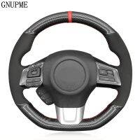 Non-Slip Black Carbon Fiber Suede DIY Car Steering Wheel Cover For Subaru WRX (STI) Levorg 2015 2016 2017 2018 2019 2020