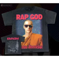 เสื้อยืดผ้าฝ้าย Eminem RAP GOD - Bootleg T-Shirt หน้า-หลัง