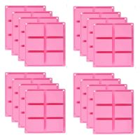 THLB0P 16 Pack Silicone Soap Molds - 6 Cavity Rectangle DIY Soap Molds for Cake, Cupcake, Muffin, Coffee Cake, Pudding and Soap