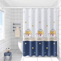 Funny Cat Shower Curtain Cute Cartoon Animal Pattern Waterproof Polyester Bath Curtain Home Decor Bathroom Accessories Cortina