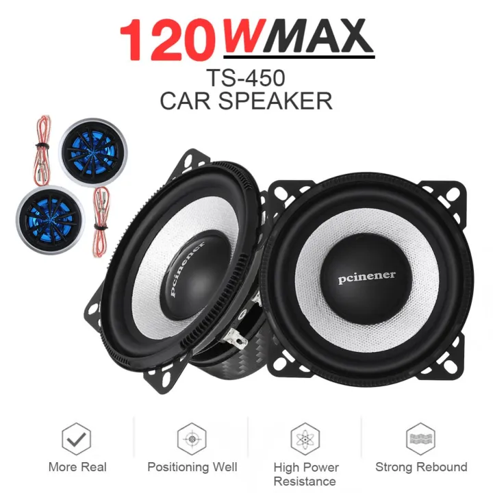 4Pcs 4 Inch 10Cm 120W Car Component Speaker System Vehicle Door Auto