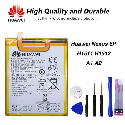 Hua Wei แบตเตอรี่เดิม HB416683ECW สำหรับ Huawei Nexus 6 P H1511 H1512 ชาร์จ Li - Ion 3550 mAh akku + ชุดเครื่องมือ...