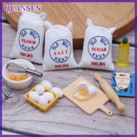 QUANSEN 1ชุดตุ๊กตาจำลองขนาดเล็ก whisk แป้งถุง modle DIY อุปกรณ์เสริมตกแต่ง