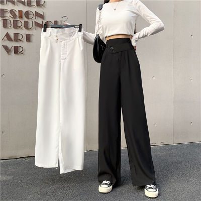 Womens Korean Style High Waist Drape Pants Wide Leg Trousers