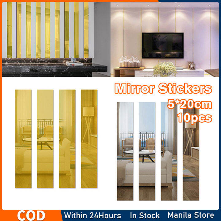 10PCS Acrylic Mirror Wall Stickers Self Adhesive Mirror Wall Stickers
