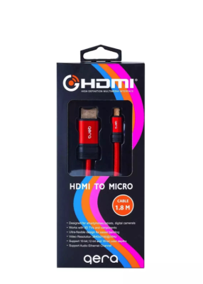 CABLE (สายจอมอนิเตอร์) GERA HDMI TO MICRO HDMI 4K 30Hz 1.8M