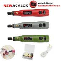 NEWACALOX DC 5V 10W Mini Wireless Grinder Set USB Charging Variable Speed Rotary Tools Wood Carving Pen for Milling Engraver