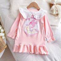 Kuromi Cinnamoroll ชุดเด็กแขนยาวแบบใหม่ในฤดูใบไม้ร่วงชุดเดรสเจ้าหญิงน่ารักอะนิเมะ Baju Bayi Perempuan