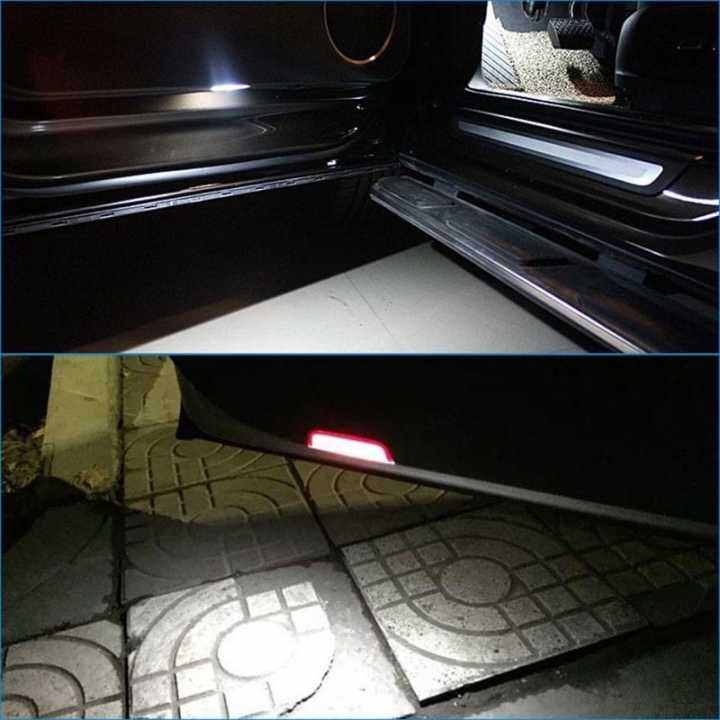 (White + blinking Red) Car Led Door Courtesy Light Toyota Wish Prius