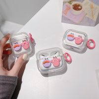 อุปกรณ์เสริมชุดหูฟังหูฟังสัตว์ลายการ์ตูนน่ารักเคสนิ่มสำหรับ Airpods 1 2 Pro 3ฝาครอบชุดหูฟังบลูทูธไร้สายป้องกัน