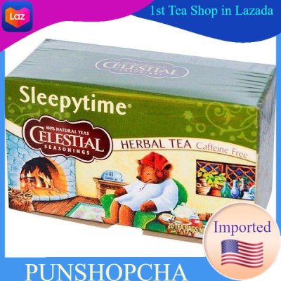 ชา Celestial Seasonings, Herbal Tea, Sleepytime, Caffeine Free, 20 Tea Bags,ชาช่วยนอนหลับ