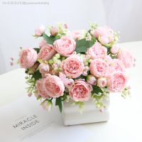 【hot】♟▫۞  32cm Silk Artificial Flowers Bouquet 5 Big and 4 Bud Fake for Wedding Decoration Indoor