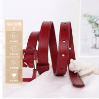 Belt Womens Leather Top Layer Cowhide White Small Belt Thin Simple All-Match Korean Decorative Dress Fashion Pants Belt