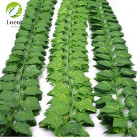 12pcs Wholesale Artificial Ivy Hanging Green Vine Silk Leaf Garland Plant Creeper Leaf ​Home Wedding Bathroom Garden Decoration Traps  Drains