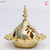 ?【Lowest price】HOMA กระถางธูปโลหะ1ชิ้นหัวตะเกียงตะเกียงน้ำมันทรงหอคอยสีทองแบบอาหรับ