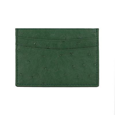Classic Leather Card Holder Ostrich Pattern Leather Slim Card Case Ostrich Leather Wallet Men Leather Credit Card Holder