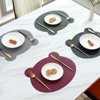 【CC】 1pc Leather Placemat Cartoon Insulation Restaurant Hotel Table Decoration Oil-proof Plate