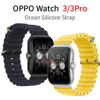 Ocean Silicon สำหรับ OPPO Watch 3/3 Pro/ 2/1แฟชั่นสร้อยข้อมือสมาร์ทสำหรับ OPPO นาฬิกา41มม. 46มม. ผู้ชายผู้หญิงกีฬาเปลี่ยนนาฬิกาอุปกรณ์เสริม46มม. 42มม.