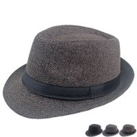 Autumn And Winter Men Fedoras Woolen Panama Hats 58Cm Small Brim Jazz Caps Gentleman Dark Style Casual 2023 LM0113