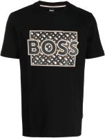 Hugo Boss Mens Tiburt 353 Black Logo Crew Neck Tshirt