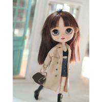 แฟชั่นเสื้อผ้า Blythe ฤดูใบไม้ร่วง Dlbell สำหรับตุ๊กตา Blyth OB24 Azone กันลมกระดุมสองแถวย้อนยุคย้อนยุค