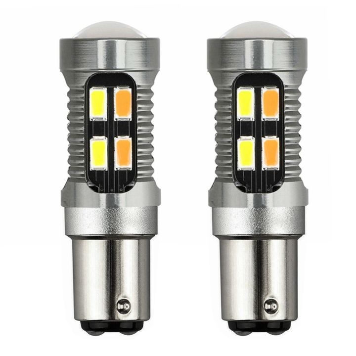 2x-led-light-dual-color-bulb-5630-20smd-canbus-car-brake-reverse-lamp-turn-signal-white-amber