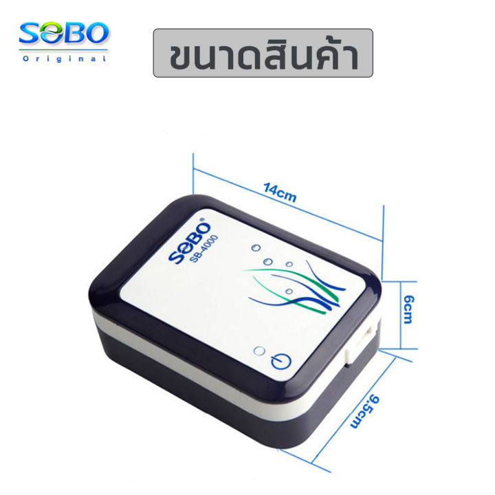 sobo-sb-4000-ปั๊มลมแบตเตอรี่อัตโนมัติ-ทำงานทันทีเมื่อไฟดับ-เสียบสาย-usb-ได้