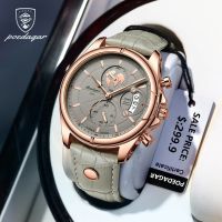 POEDAGAR Men Watch Fashion Chronograph Leather Quartz Watches Waterproof Luminous Top Brand Luxury Casual Sport Men S Wristwatch