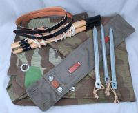 tomwang2012 FULL SET WW2 GERMAN MILITARY COMBAT EQUIPMENT WH SPLINTER CAMO A CAMOUFLAGE REVERSIBLE TENT POLES STAKES SET