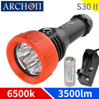 Archon S30 II 3500 Lumens Led ดำน้ำสายตาเอียงแสงไฟฉายวิดีโอ Hd เติมแสงระยะยาวแสงจ้าโคมไฟถ้ำดำน้ำ