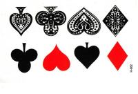 CW 10pcs poker spades hearts waterproof temporary tattoosfake tattoos fake tattoo for woman