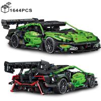 1644PCS Technical Green Super Speed Lamborghinis Sport Car Model Building Blocks Famous Vehicle Assemble Bricks Toys For Adult