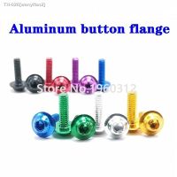 ☬❅┇ 10pcs m5 m6 aluminum colourful Half Round Button Flange Head With Washer Inner Hex Socket Allen Screws Bolt