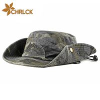 CHRLCK New Camouflage Boonie Hat  Outdoor UV Protection Wide Brim Bucket Hat Cowboy Hat Fishermans Hat Foldable Beach Hat