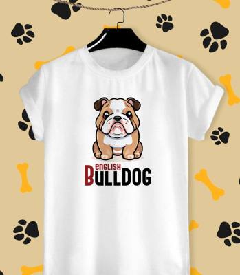 เสื้อยืดลายน้องหมา บลูด็อก British Bulldog ผ้าTK บางเบา สวมใส่สบาย ลายน่ารักๆ สีสันสด คมชัด