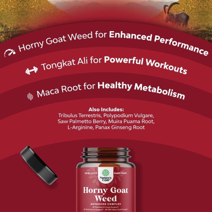 ของแท้-นำเข้าต่างประเทศ-เพิ่มสมรรถภาพท่านชาย-natures-craft-horny-goat-weed-herbal-complex-extract-for-men-and-women-1000-mg-โปรดระวังของปลอม-ราคา-ถูก-ส่ง