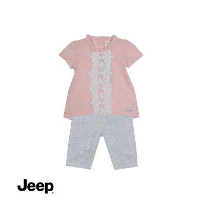 Jeep BABY GIRL 2-IN-1 เสื้อเบลาส์ แขนสั้น และชุดขายาว สําหรับเด็กผู้หญิง 773242-770150 br