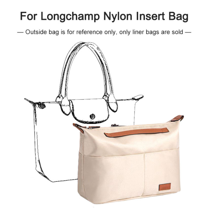 กระเป๋าถือสุภาพสตรี-สำหรับกระเป๋าไนลอน-le-pliage-กระเป๋าแบ่งมีซิปเบาเหมาะกับกระเป๋าหิ้วแบบมีหลายช่อง