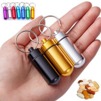 ที่ใส่ยาแบบพกพากันน้ำ Aid Pill Capsule Bottle Keychain Container