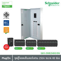 Schneider Electric ชุดตู้โหลดเซ็นเตอร์สแควร์ดีเฟรม 250A ขนาด 48 ช่อง + เมนเบรกเกอร์ 250A, 25kA + ลูกย่อยเซอร์กิตเบรกเกอร์ ขนาด 32A/20A/16A สั่งซื้อที่ร้าน PlugOn