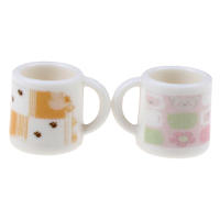 【Home Depot】zhuying 2pcs 1/12ตุ๊กตาเครื่องครัวตกแต่งกาแฟถ้วยแก้วขนาดเล็กของเล่น