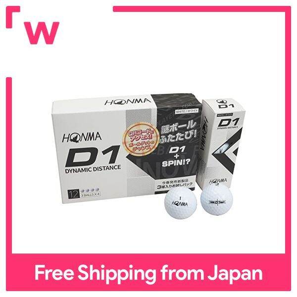 HONMA Golf BALL PROMOTION PACK D1 SPIN Ball 1 dozen (12 balls) White