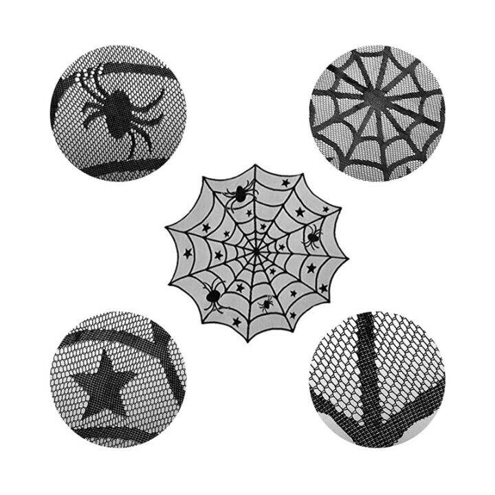 4-pcs-black-spider-halloween-lace-tablecloth-halloween-home-decorations-dinner-parties-and-scary-movie-nights